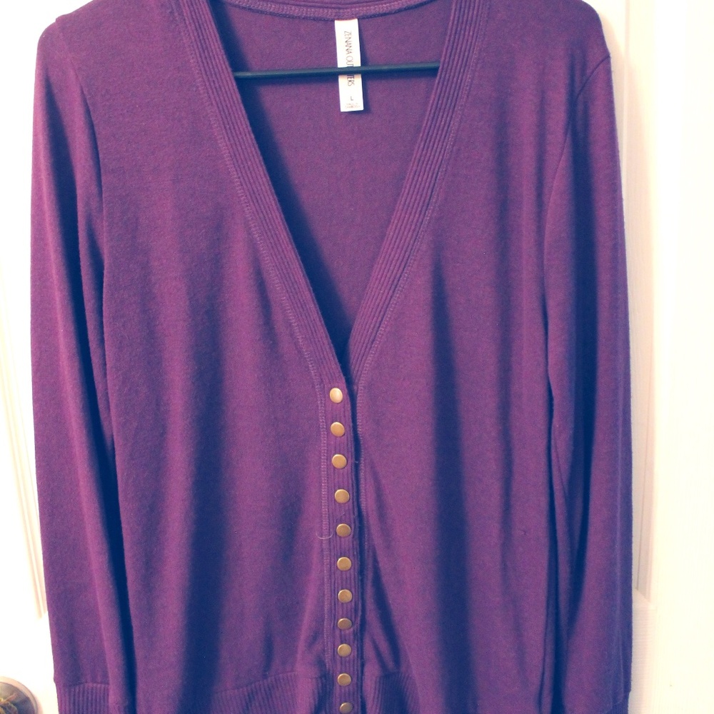 Zenana Outfitters Purple Cardigan